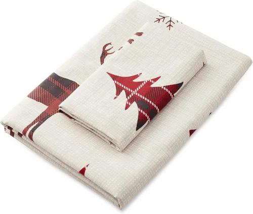 Vista 9 de Bedsure Juego de funda de edredón de Navidad tamaño individual, juego de ropa de cama festivo para niños con un diseño reversible a cuadros