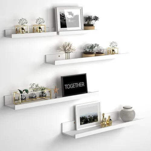 Vista 11 de Giftgarden Juego de 5 estantes flotantes de 24 pulgadas montados en la pared, estantes de pared de madera negra para baño, dormitorio, cocina, sala