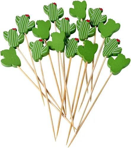 Vista 19 de Restaurantware Brochetas de bambú de 6 pulgadas, 1000 palillos de alimentos desechables, hamburguesas integradas, dibujos animados, sostenibles