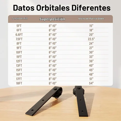 Vista 6 de Winsoon puerta de madera para establo, deslizante; kit para clóset, gabinete, con piezas metálicas, estilo antiguo para puertas dobles, superficie