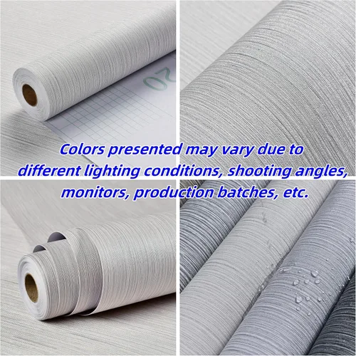 Vista 2 de Haimin Papel Tapiz de Tela Texturizado 24 pulgadas X 393 pulgadas Papel de Contacto de Tela Papel de Pared de Lino Texturizado Despegar y Pegar
