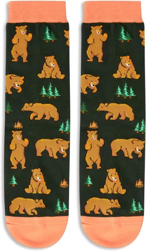 Vista 4 de HAPPYPOP Regalos divertidos de oso para amantes de los osos, calcetines de oso para mujeres y hombres, regalos divertidos y tontos para él, ella