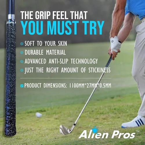 Vista 4 de ALIEN PROS Paquete de 6 cintas de agarre de golf Magic & Lizard Mix – ReGrip en 1 minuto