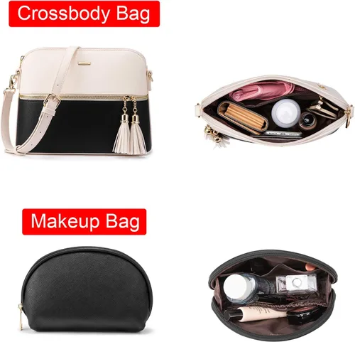 Vista 7 de LOVEVOOK Bolsos de mano para mujeres, bolsos de hombro, bolso tote, bolso satchel, bolso hobo, conjunto de bolso de 3 piezas