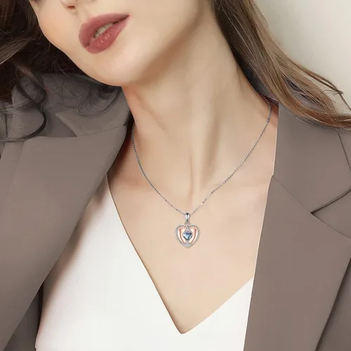 Vista 2 de VENACOLY Viking Necklace for Women Sterling Silver DragonHeartSwordCeltic Knot Heart Necklace Viking Jewelry Gift for Women