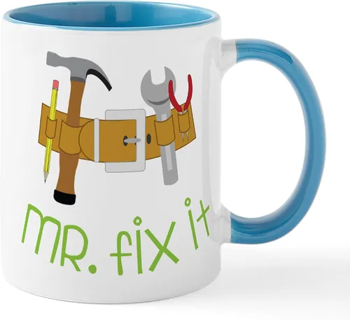 Vista 10 de CafePress Mr. Fix It - Taza de café de cerámica (11 oz), 11.0 fl oz Blanco