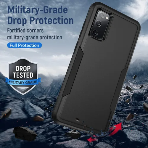 Vista 6 de Samung S20 FE 5G - Funda protectora para Samsung Galaxy S20 FE 5G, con protector de pantalla [probada contra caídas de grado militar], funda Negro