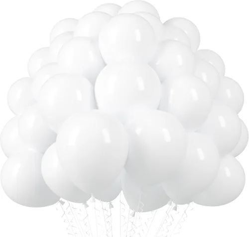 Vista 214 de Voircoloria Paquete de 90 globos de arena blanca de diferentes tamaños de 18/12/10/5 pulgadas, kit de arco de guirnalda de globos blancos arena