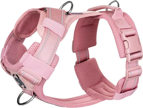 Vista 9 de OneTigris - Arnés para perro, chaleco para perro con acolchado suave sin tirones, nylon ajustable táctico de alta resistencia para perros medianos