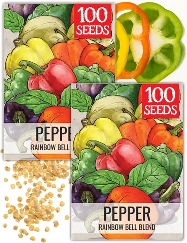 Vista 25 de Seed Needs - Semillas de pimiento arcoíris para plantar verduras, 1 paquete
