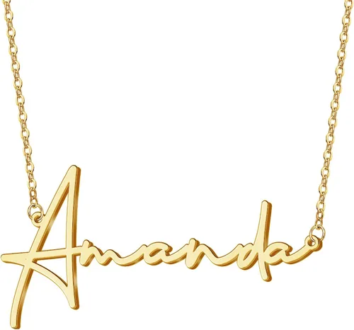 Vista 11 de DayOfShe Collar con nombre personalizado para mujer, chapado en oro de 18 quilates, collar con nombres en capas, regalos personalizados