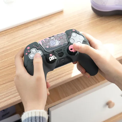 Vista 7 de Silicone PS5 Controller Cover Skin Set,Anti-Slip Soft Protective Case for PS5 Wireless Controller with 2 Thumb Grip Caps and 1 Sticker