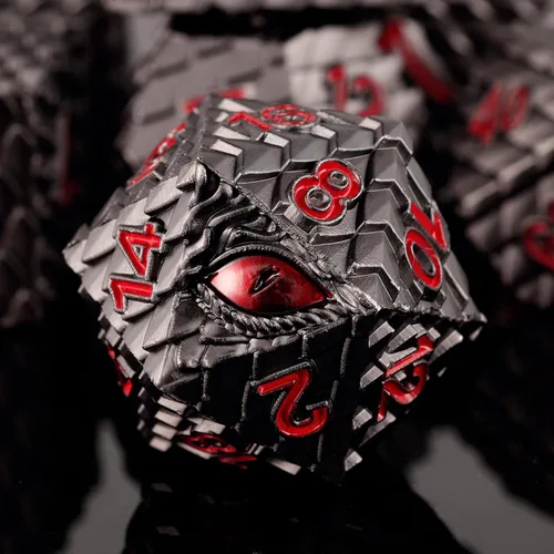 Vista 15 de 1 dado de metal D20 DND – Dados poliédricos gigantes metálicos de 20 caras, dados grandes de 1.378 in de ojo de dragón para juego de mesa