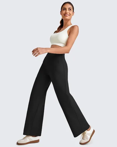 Vista 2 de G4Free EverGoing - Pantalones tobilleros de pierna ancha para mujeres Negro