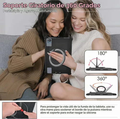 Vista 5 de DETUOSI Funda de silicona para Plimpton PlimPad P60 de 10 pulgadas, funda protectora multiángulo para Moderness MB1001 de 10 pulgadas, Hoozo de 10.1
