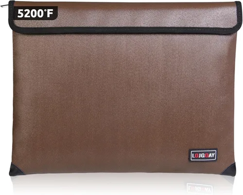 Vista 9 de Bolsa de documentos ignífuga, con aislamiento térmico de 5200 °F, bolsa impermeable ignífuga con cremallera, 8 capas de materiales funcionales