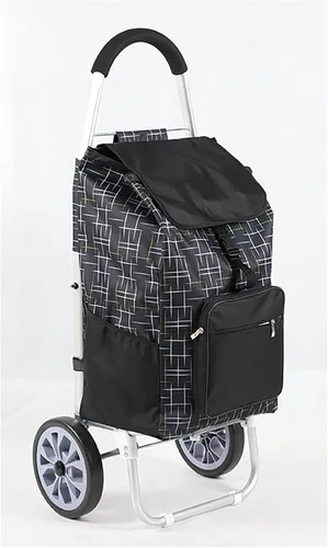 Vista 6 de THEGA Bolsa de repuesto para carrito de compras de gran capacidad, color negro, tela Oxford, impermeable, duradera, compacta, ligera, versátil