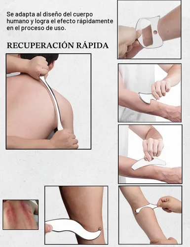 Vista 3 de Acero inoxidable Gua Sha Scraping Herramientas de masaje IASTM