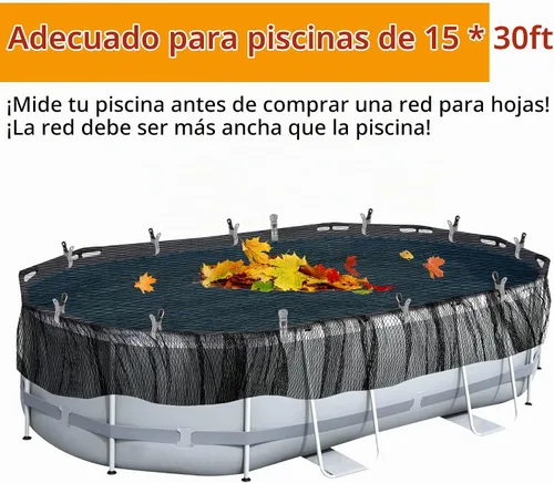 Vista 5 de Cubierta ovalada de red de hojas para piscina, manta de red de seguridad