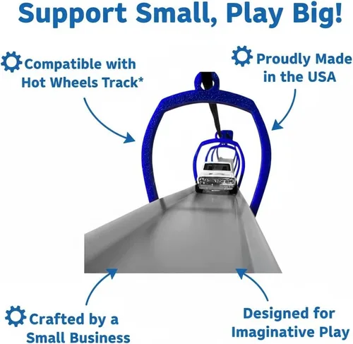 Vista 2 de Puente de Suspensión Compatible con Pista Hot Wheels (Azul)