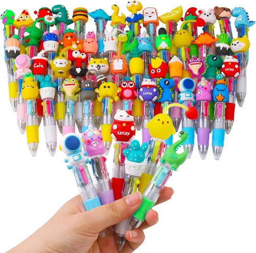 Vista 13 de CZWZ 8 piezas de bolígrafos de cuentas navideños, bolígrafos de plástico con cuentas y cuentas de silicona multicolor, bolígrafos navideños