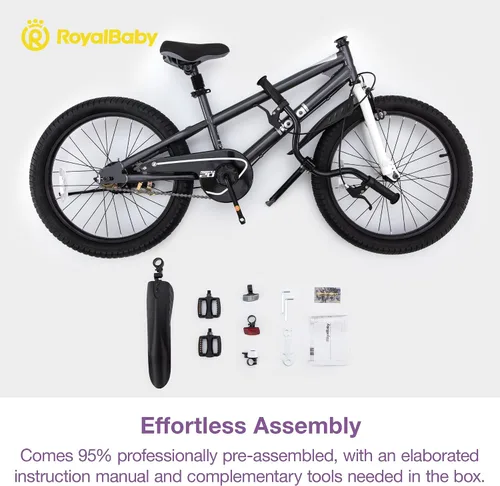 Vista 4 de RoyalBaby Kids Bike with Dual Handbrake for Beginners,12 14 16 18 20 Inch Bicycle for Boys & Girls Ages 3-10 Years