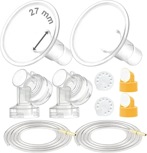 Vista 11 de Maymom Kit de extractor de leche compatible con bomba Medela in Style Advanced Pump; 2 protectores de pecho de 0.67 pulgadas de dos piezas, 2