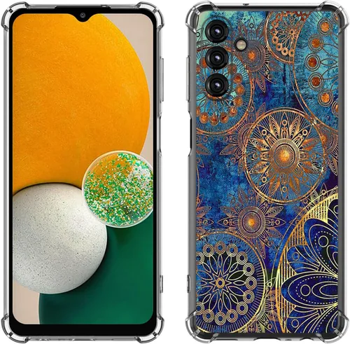 Vista 16 de Samsung Galaxy A14 5G - Funda para teléfono celular, diseño de flores de mariposa azul, a prueba de golpes, TPU con bordes elevados, compatible