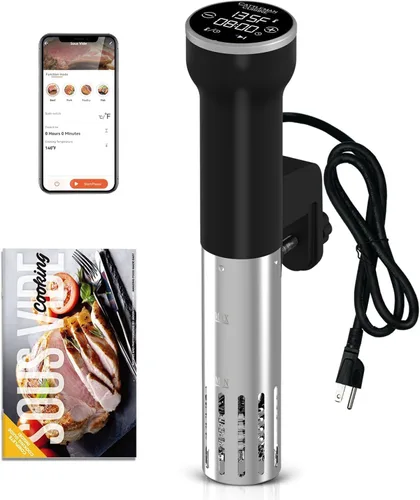 Vista 10 de CATTLEMAN - Kit WiFi Sous Vide con 30 bolsas de vacío y bomba, IPX7, 1000 W
