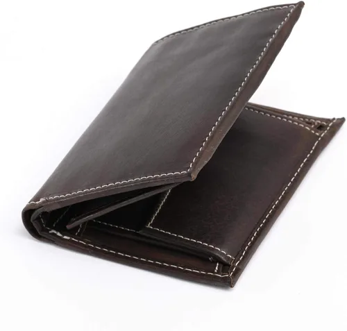 Vista 2 de Style N Craft Billetera delgada de cuero bi-folder, cartera de cuero de grano completo para hombres y mujeres, cartera con múltiples tarjeteros