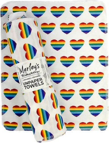 Vista 14 de Marley's Monsters Toallas sin papel - rollo de 12 unidades, toallas de papel reutilizables sin papel, de algodón, libres de árboles