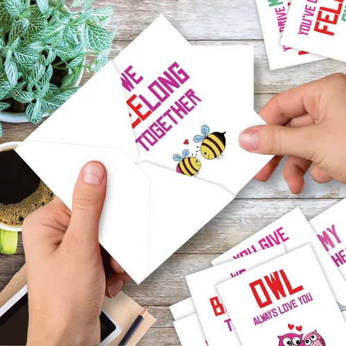 Vista 6 de The Best Card Company - Juego de 10 divertidas tarjetas de notas de humor en blanco surtidas de 4 x 5.12 pulgadas con sobres para jugar con palabras