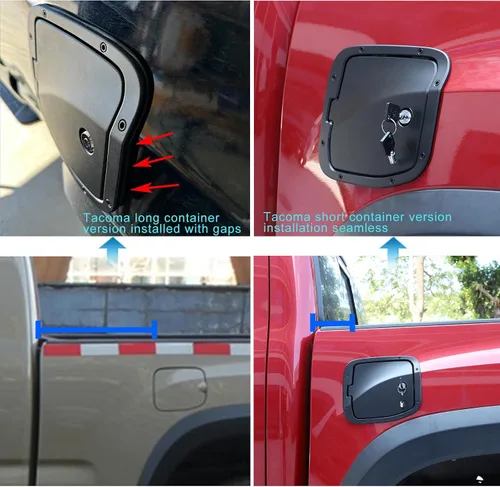 Vista 3 de HAPPYHORSE Tapa de Repuesto para Tanque de Combustible con Cerradura Antirrobo Compatible con Toyot@ Tacoma 2016-2022 Tapa Decorativa de Llenado