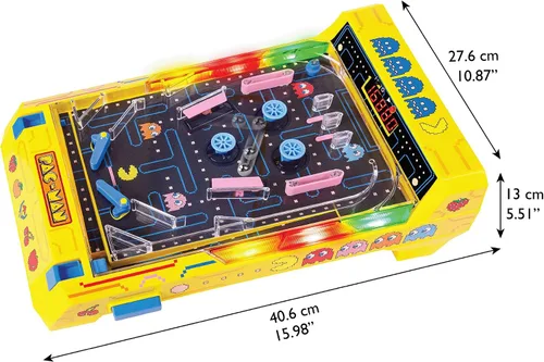Vista 3 de PAC-MAN: Arcade Pinball - Juego de mesa electrónico, parachoques vibratorios y marcador LED, juguete coleccionable con licencia, juego clásico
