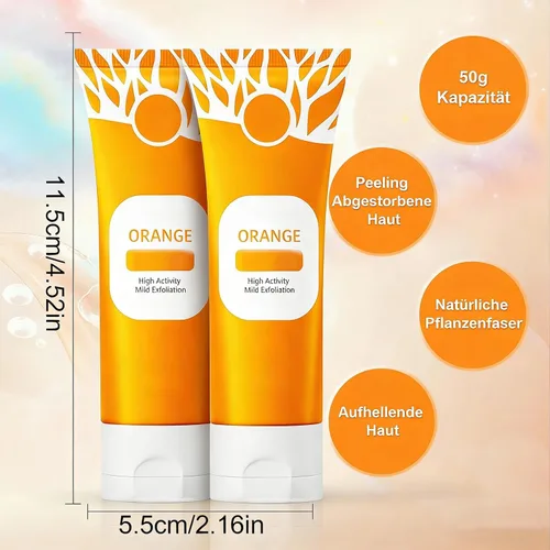 Vista 7 de Gel exfoliante naranja para rostro y cuerpo, gel limpiador exfoliante hidratante para la piel, todo