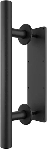 Vista 7 de SMARTSTANDARD 2 manijas de puerta de granero de 12 pulgadas, diseño rústico Negro