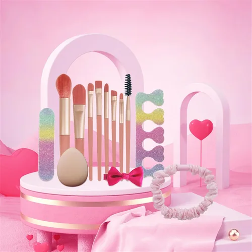 Vista 5 de Kit de maquillaje todo en uno rosa intenso para mujeres, kit completo, regalo de maquillaje para el día de la madre, para mujeres y niñas, paquete