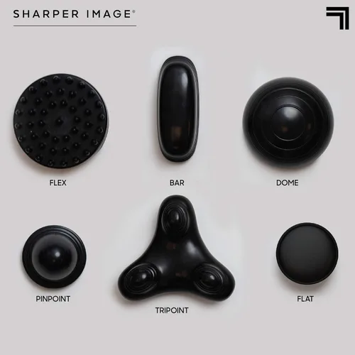 Vista 4 de SHARPER IMAGE Masajeador inalámbrico de cuello y espalda de tejido profundo con cabezales intercambiables