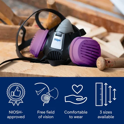 Vista 4 de Dräger X-plore 3300 Máscara respiradora de media cara, aprobada por NIOSH