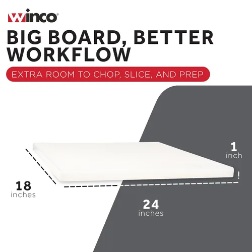 Vista 4 de Winco Tabla de cortar, 18 x 24 x 1 pulgada, color blanco