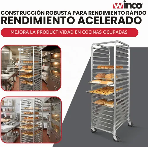 Vista 6 de Estantería para charolas de pan de 20 estantes, Plateado