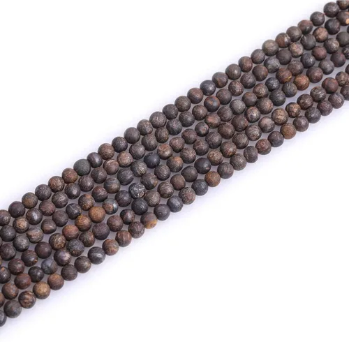 Vista 31 de Cuentas espaciadoras redondas de ágata negra esmerilada mate mate de 0.157 in para fabricación de joyas de 15 pulgadas