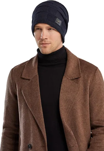 Vista 5 de Runtlly Gorro de invierno para hombre con forro
