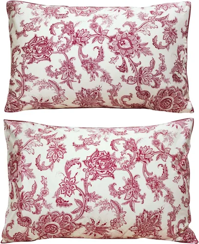 Vista 9 de FADFAY Fundas de almohada de 20 x 30 pulgadas, fundas de almohada de lujo con diseño floral de peonía, 100% algodón egipcio, 2 piezas