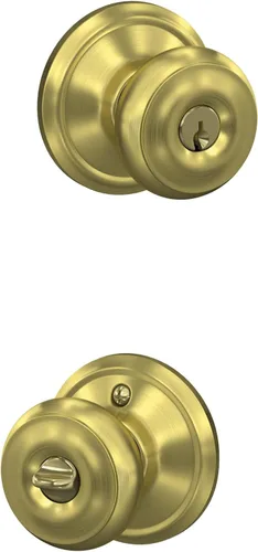 Vista 92 de SCHLAGE F10 GEO 716 Pomo de Puerta Georgiano, Cerradura de Paso para Pasillo y Armario, Bronce Envejecido (Paquete de 4)