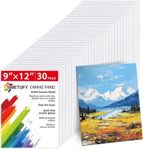Vista 9 de Simetufy Paquete de 12 Tableros de Lienzo Pequeños para Pintura de 4 x 6 pulgadas - Paneles de Mini Lienzo de 100% Algodón sin Ácidos Imprimados