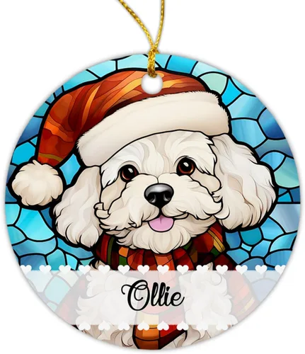 Vista 21 de Airedale Terrier - Adorno de Navidad para perro, regalo para Acción de Gracias, perros personalizados con sombrero de Navidad, adornos de Airedale