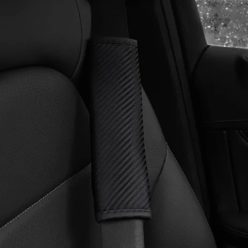 Vista 3 de AUCELI 2 fundas para cinturón de seguridad para automóvil, transpirables, correas de arnés de hombro que ayudan a proteger tu cuello, para una