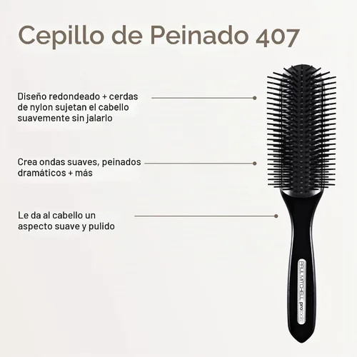 Vista 2 de Paul Mitchell Pro Tools 407 Cepillo de peinado, cepillo de cerdas de nailon que crea una variedad de peinados, para todo tipo de cabello