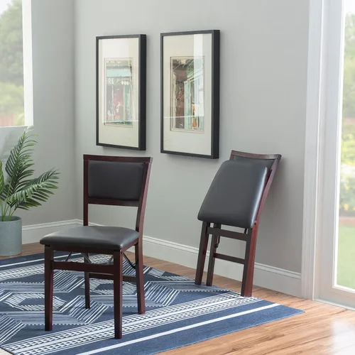Vista 2 de Linon Minix Dark Espresso Pad - Silla plegable en un juego de dos